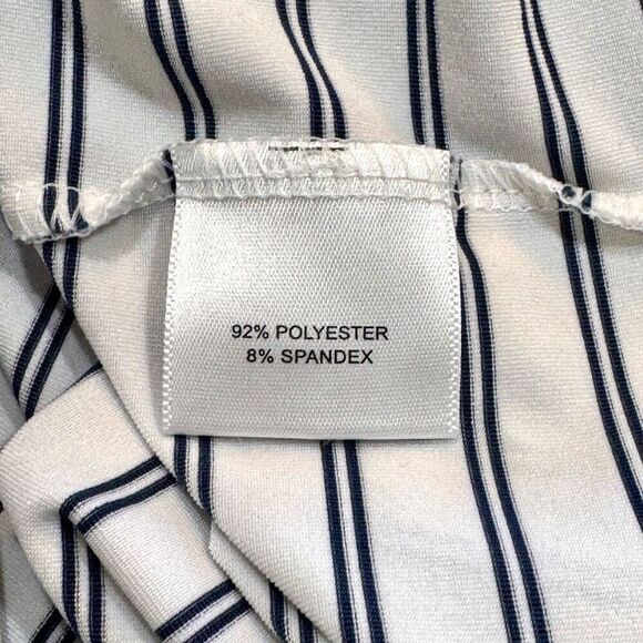 Peter Millar Summer Comfort Striped Polo Shirt. Size XL. White/navy. - Picture 6 of 7